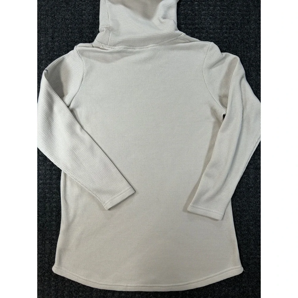 Columbia Women Cream Waffle Knit Cowl‎ Neck Sweater Long Sleeve Outdoor Pullover